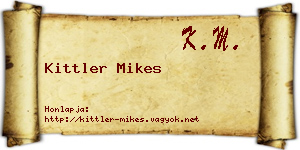 Kittler Mikes névjegykártya